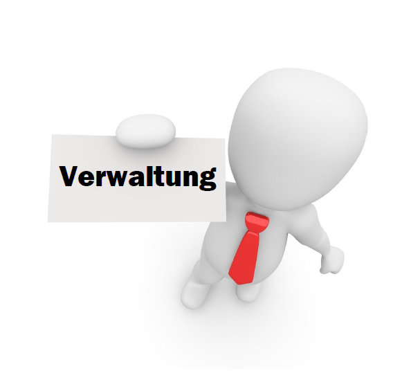 Figur mit Visitenkarte Verwaltung